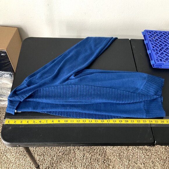 Coldwater Creek Cardigan Women XL Blue‎ Wool Blend Open Front Ribbed Knit - Picture 11 of 13